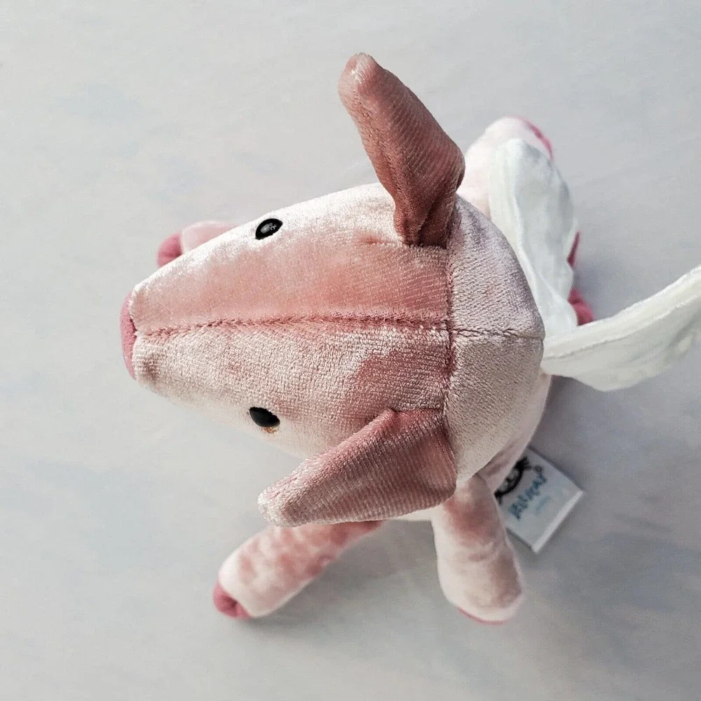 JellyCat 10 inch Piggy Might Fly Plush Crushed Velvet Pig Wings Stuffed Toy - Picture 9 of 10